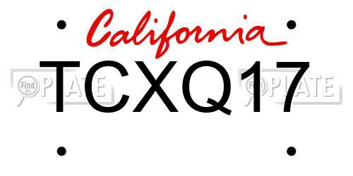 TCXQ17 California License Plate