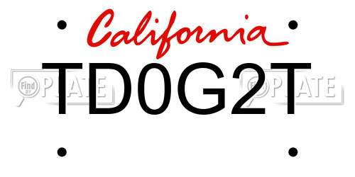 TD0G2T California License Plate
