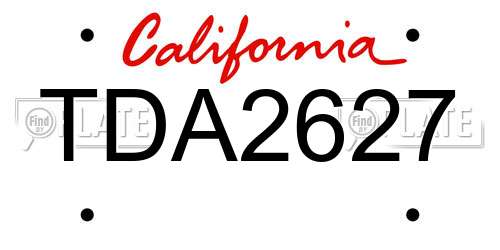TDA2627 California License Plate