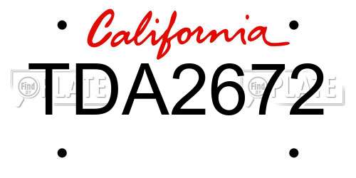 TDA2672 California License Plate