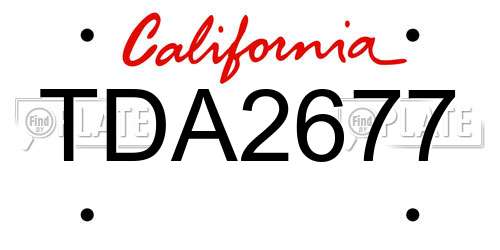 TDA2677 California License Plate
