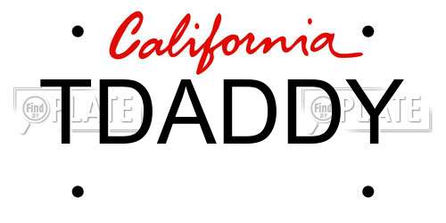 TDADDY California License Plate