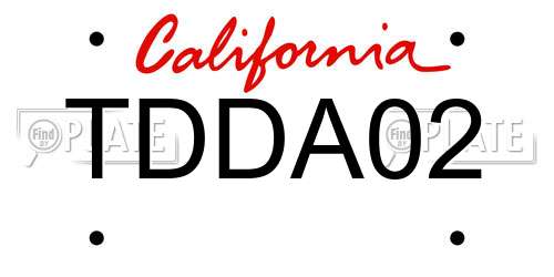 TDDA02 California License Plate