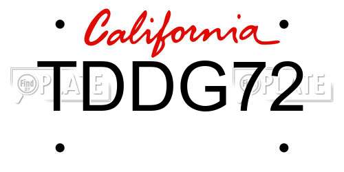 TDDG72 California License Plate
