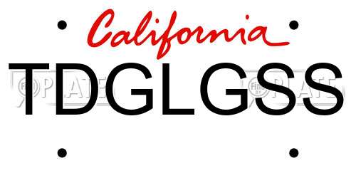 TDGLGSS California License Plate