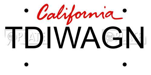TDIWAGN California License Plate