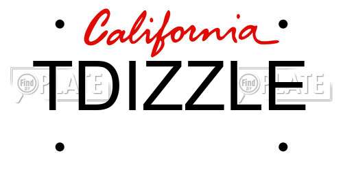 TDIZZLE California License Plate
