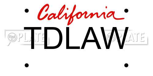 TDLAW California License Plate