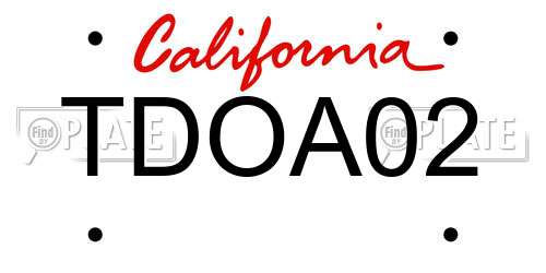 TDOA02 California License Plate
