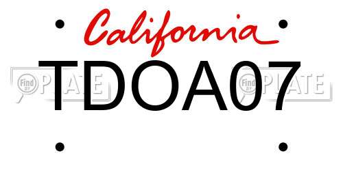 TDOA07 California License Plate