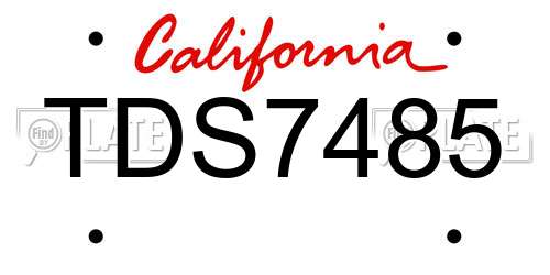 TDS7485 California License Plate