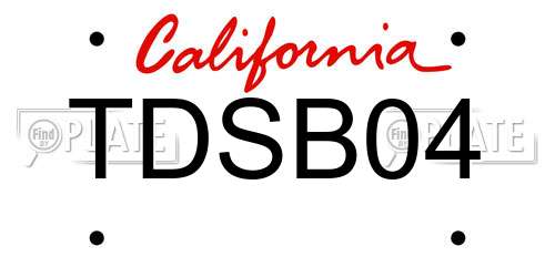 TDSB04 California License Plate