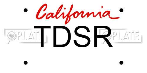 TDSR California License Plate