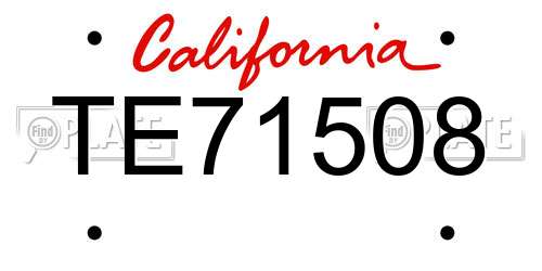 TE71508 California License Plate