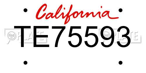TE75593 California License Plate