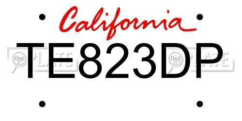 TE823DP California License Plate