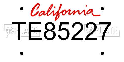 TE85227 California License Plate