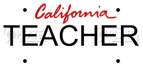 TEACHER California License Plate