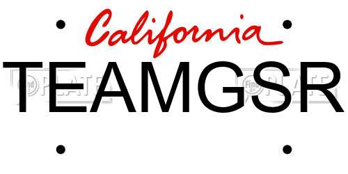 TEAMGSR California License Plate