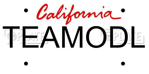 TEAMODL California License Plate