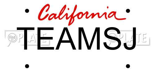 TEAMSJ California License Plate
