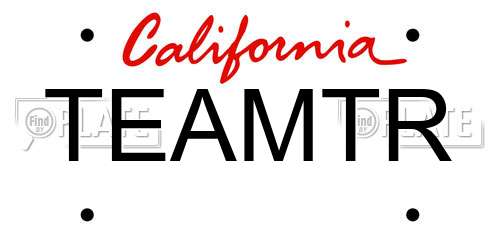 TEAMTR California License Plate