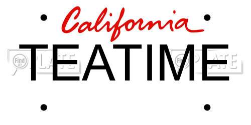 TEATIME California License Plate
