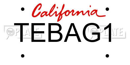 TEBAG1 California License Plate