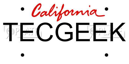 TECGEEK California License Plate