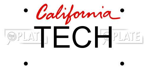 TECH California License Plate