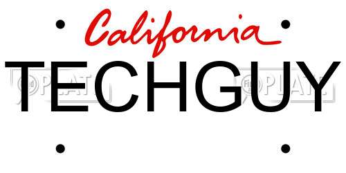 TECHGUY California License Plate