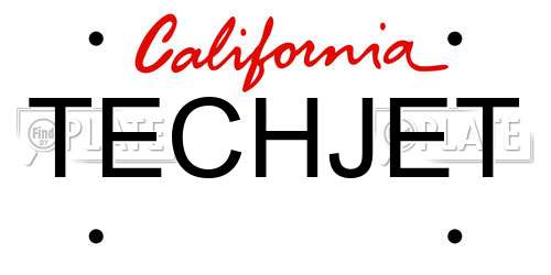 TECHJET California License Plate