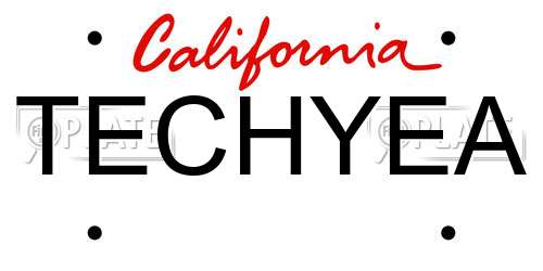 TECHYEA California License Plate