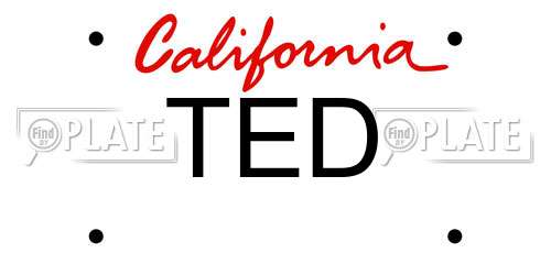 TED California License Plate