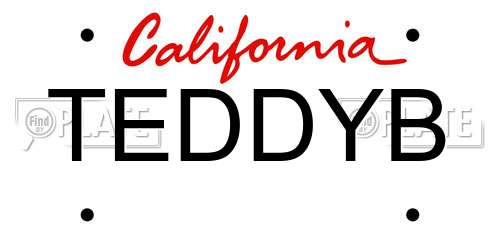 TEDDYB California License Plate