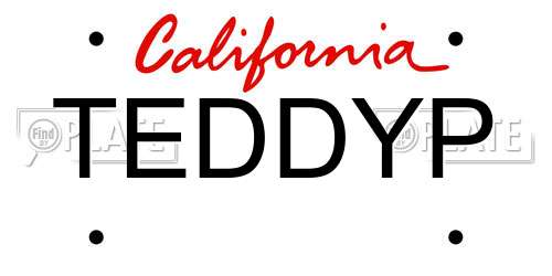 TEDDYP California License Plate