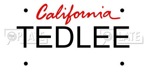 TEDLEE California License Plate