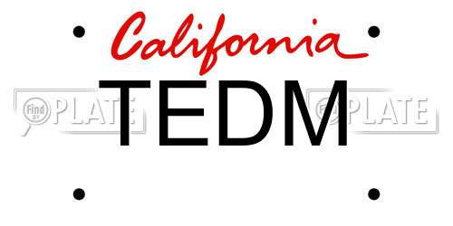 TEDM California License Plate