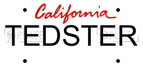 TEDSTER California License Plate