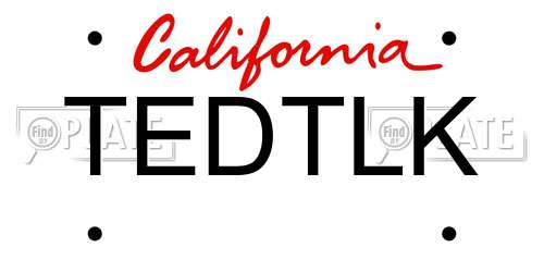 TEDTLK California License Plate