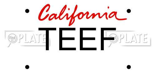 TEEF California License Plate