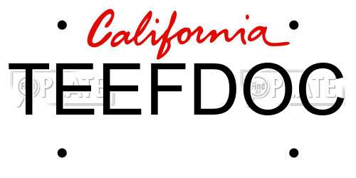 TEEFDOC California License Plate
