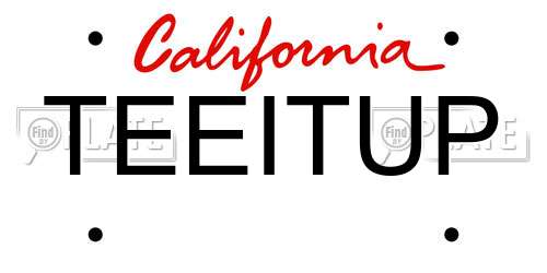 TEEITUP California License Plate