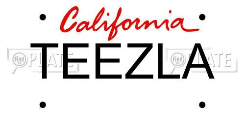 TEEZLA California License Plate