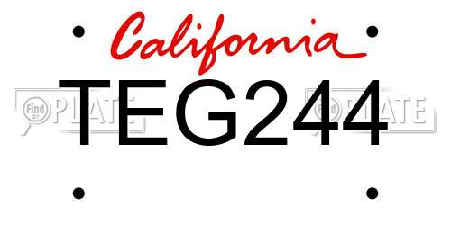 TEG244 California License Plate