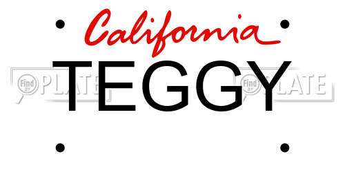 TEGGY California License Plate