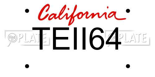 TEII64 California License Plate