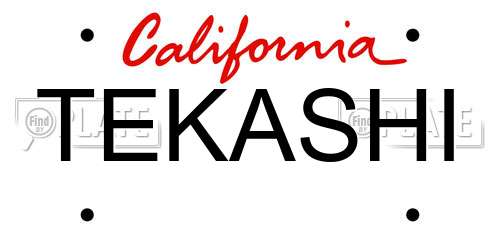 TEKASHI California License Plate