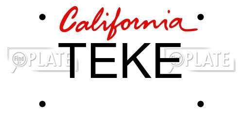 TEKE California License Plate