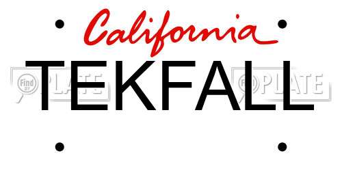 TEKFALL California License Plate